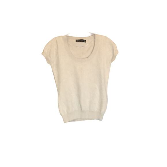 Zara Cap Sleeve Knit Top Large Beige Mini 90’s Y2K Style - Picture 1 of 3